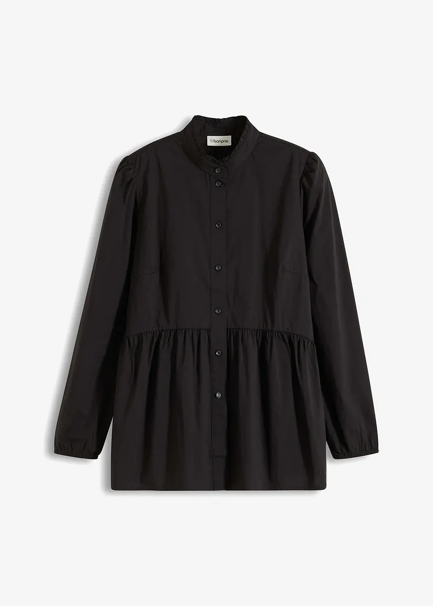 Longbluse mit Raffung
