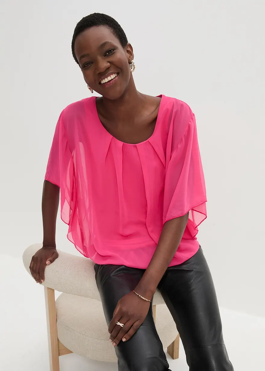 Chiffonbluse mit Untertop