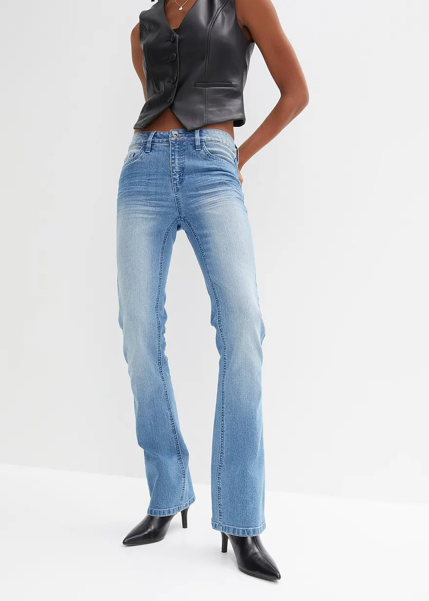 Flared Jeans Mid Waist, Stretch