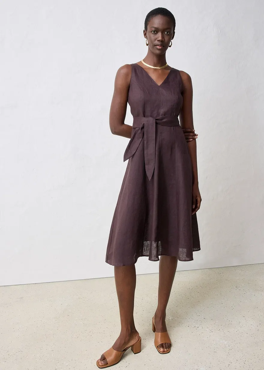 Midikleid aus reinem Leinen