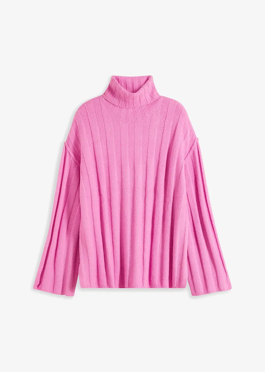 Gerippter Rollkragenpullover