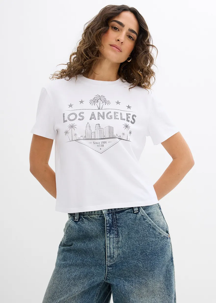 Verkürztes T-Shirt aus Jersey
