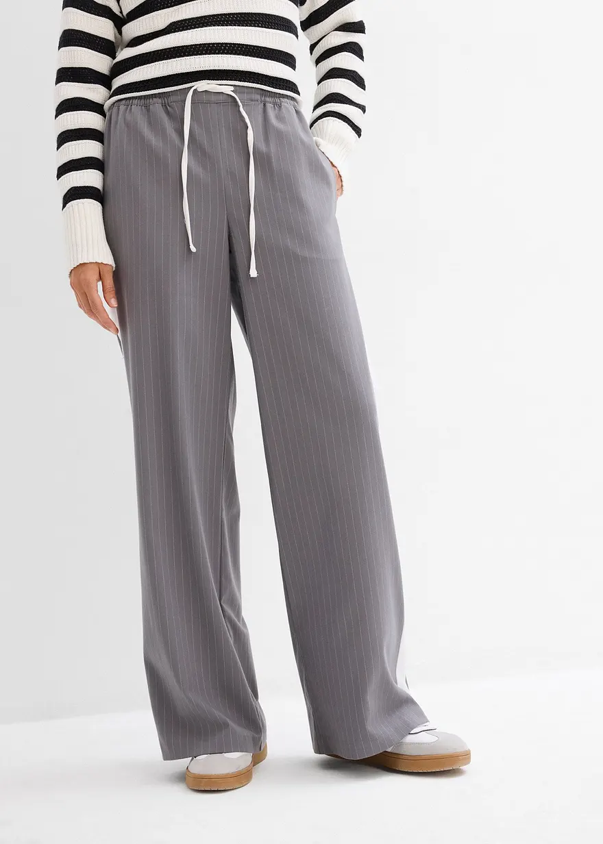 Weite Schlupfhose mit Kontrasstreifen