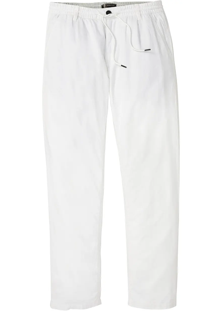 Relaxed Fit Schlupf-Hose mit Leinen, Straight