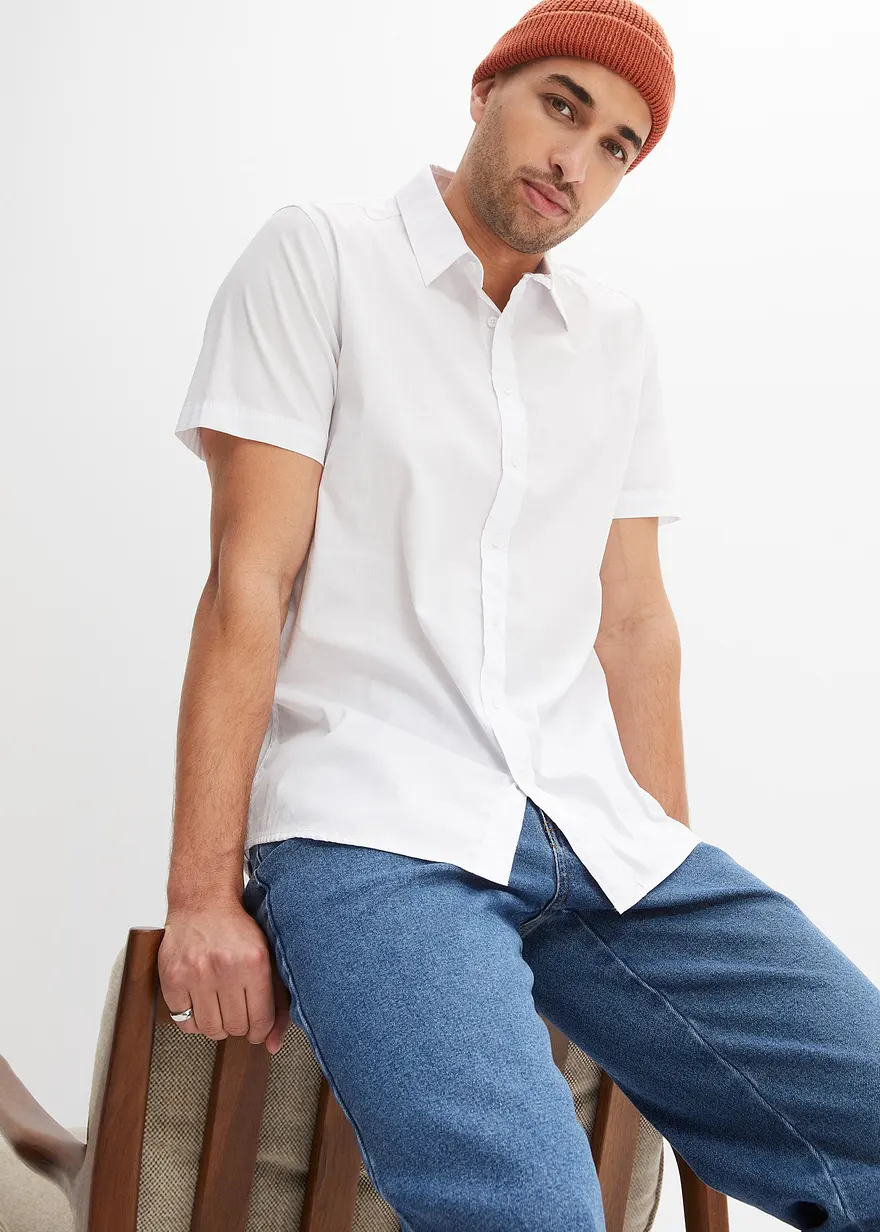 Stretch-Kurzarmhemd, Slim Fit