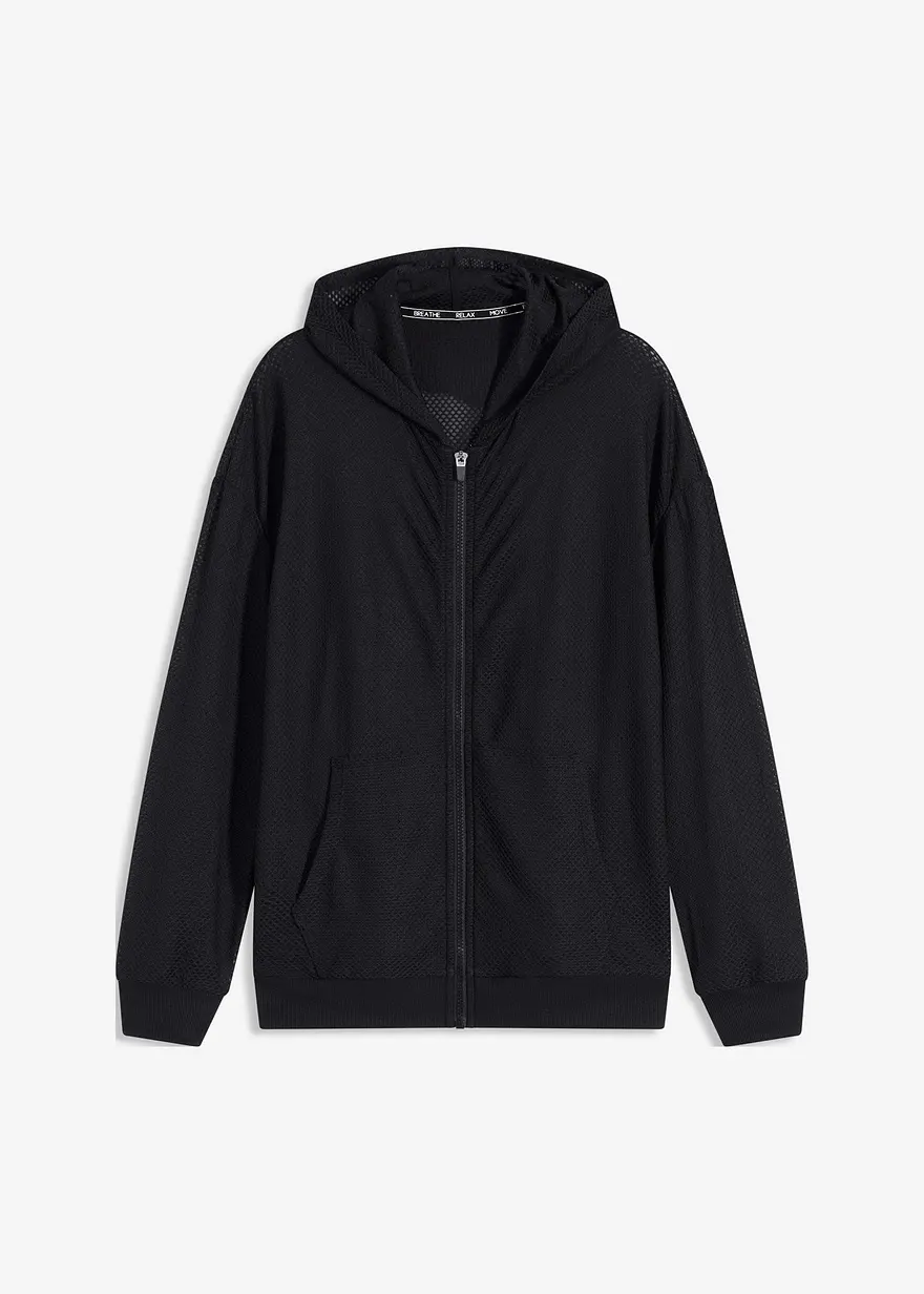 Transparente Sportjacke aus Mesh, oversized