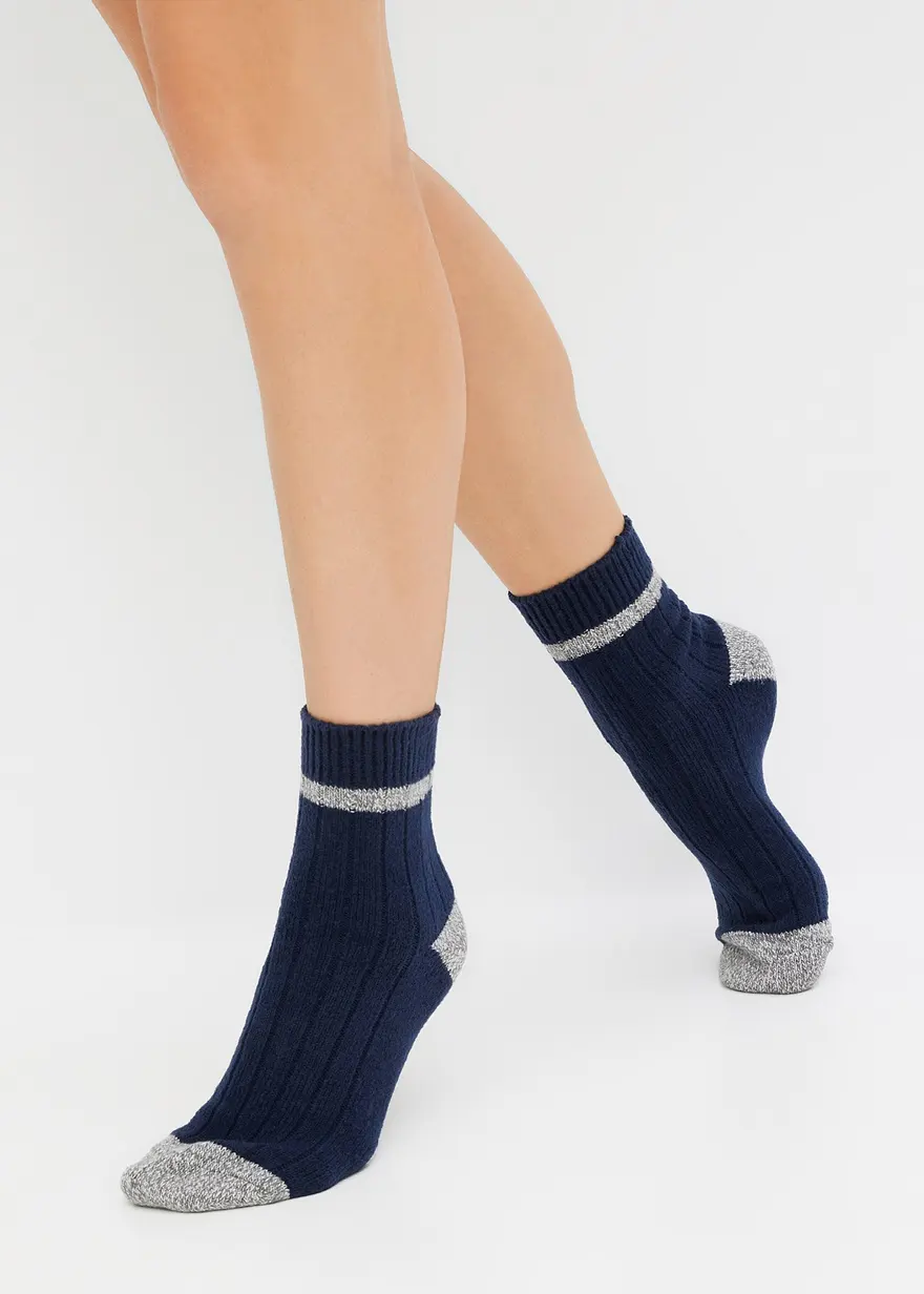 Weiche Halbsocken mit Rippstruktur (3er Pack)