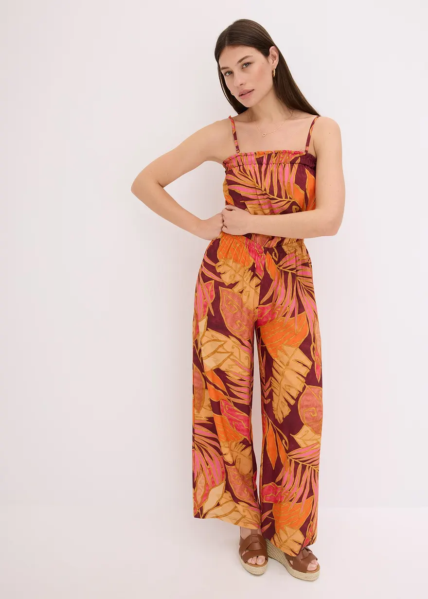 bedruckter Jumpsuit aus fließender Viskose