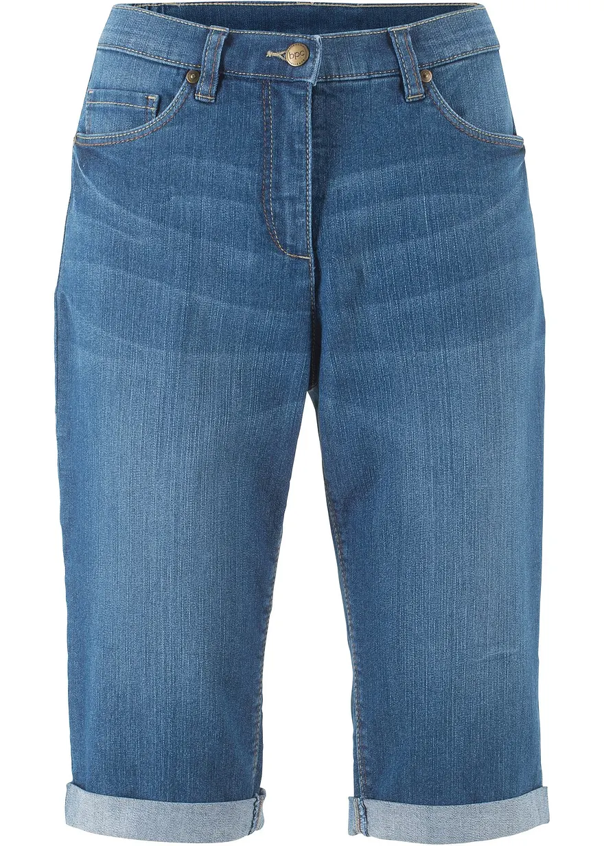 Jeans Bermuda Mid Waist mit gekrempeltem Saum
