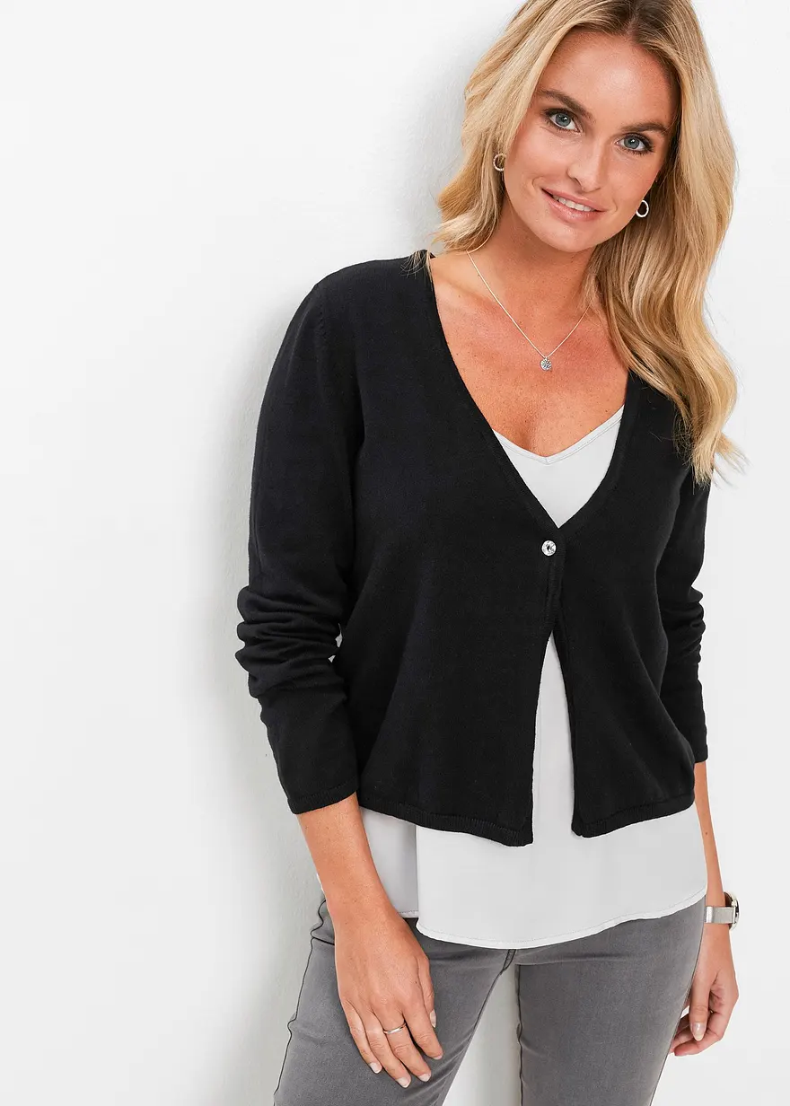 Schlichte Feinstrickjacke
