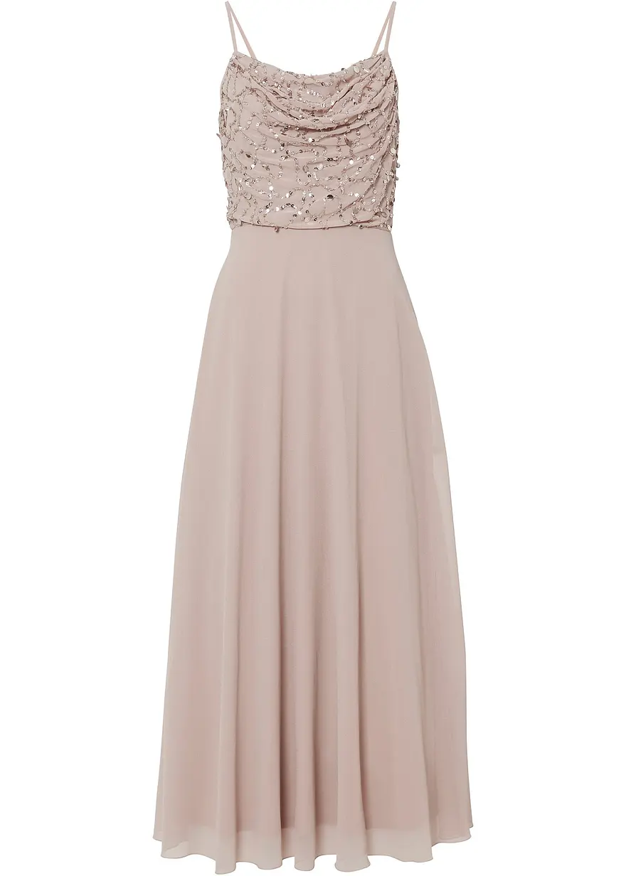 Trägerkleid mit Paillettenstickerei