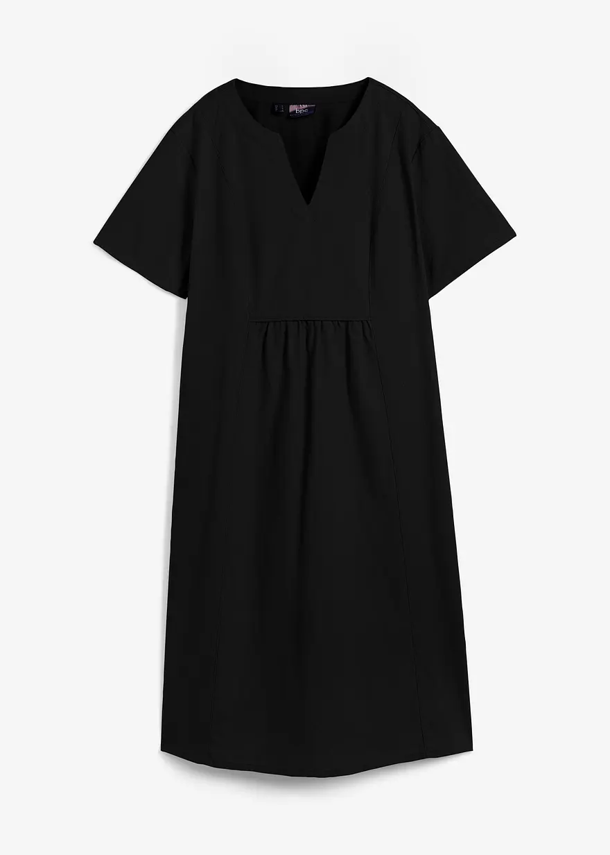 Tunika-Kleid mit Taschen aus Leinen-Baumwoll-Mix