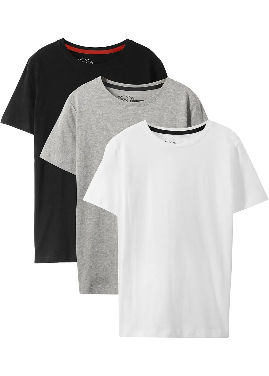 Jungen Basic T-Shirt aus Bio-Baumwolle (3er Pack)