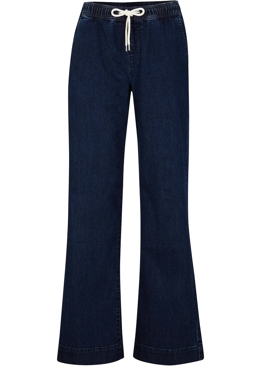 Wide Leg Jeans Mid Waist, Stretch