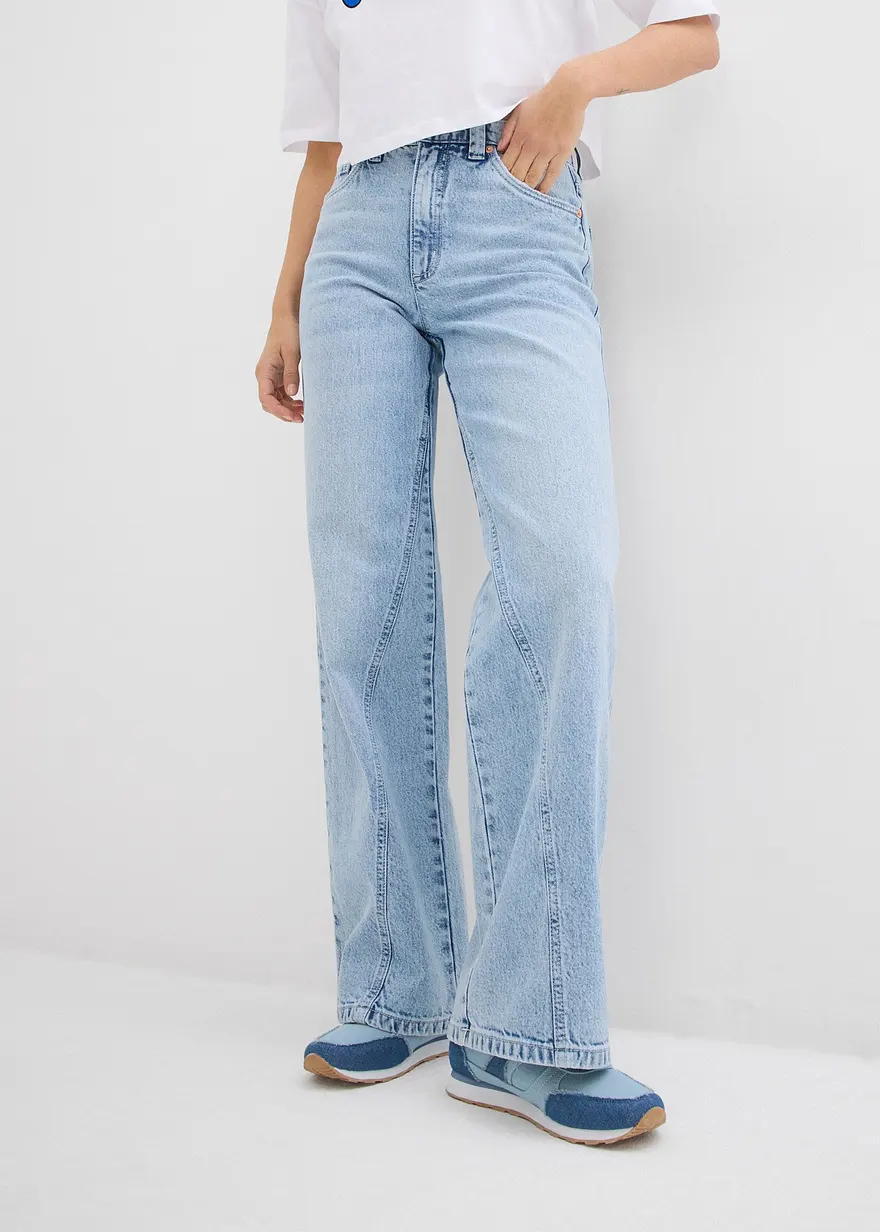 Wide-Leg-Jeans High Waist, Low Stretch