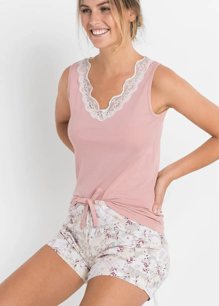 Shorty mit feiner Spitze