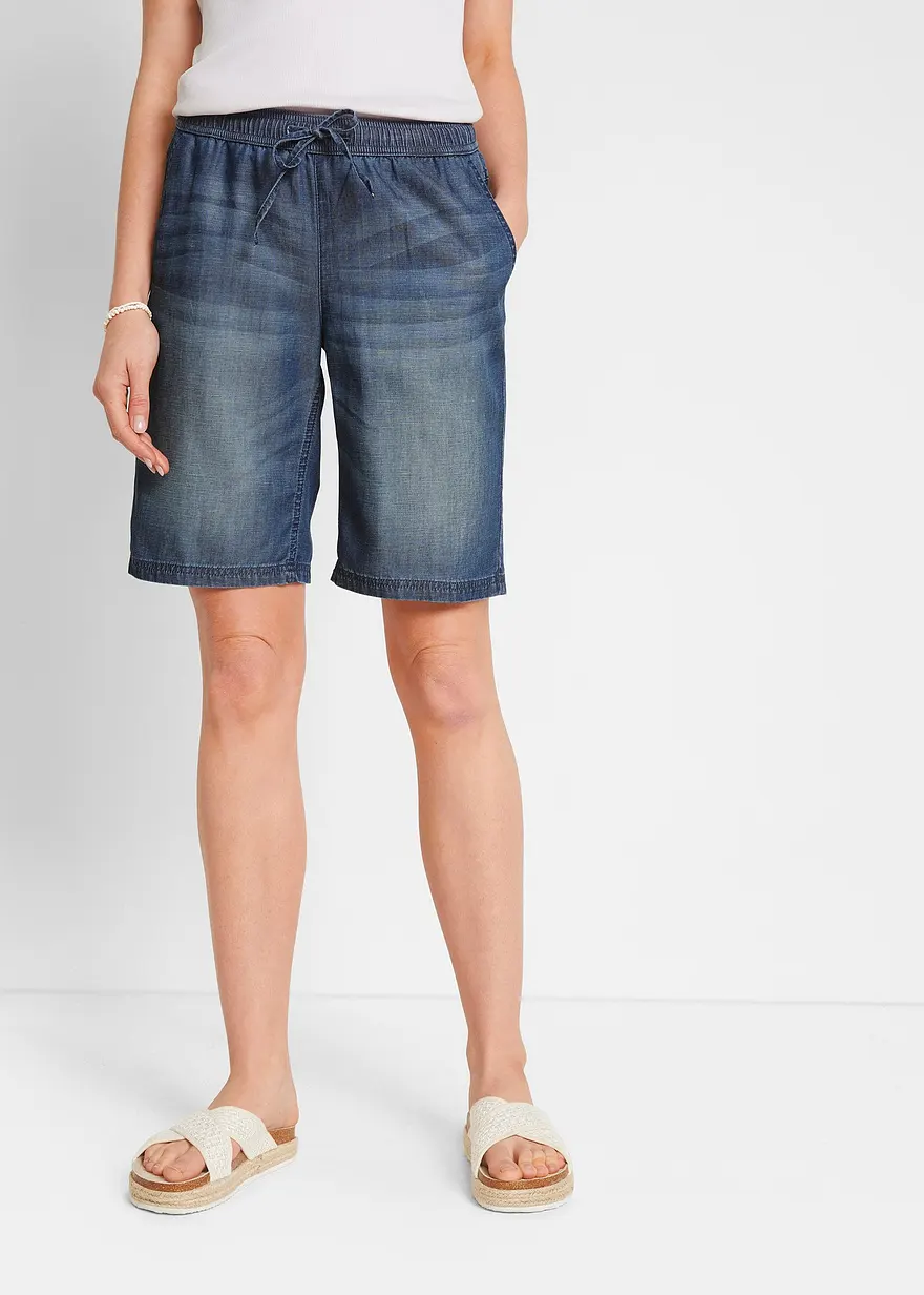 Leichte Denim-Hose mit Leinen