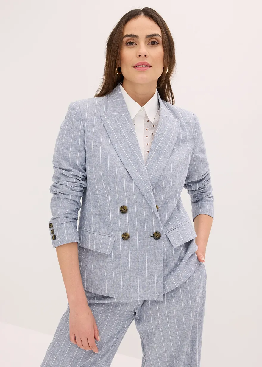 Blazer mit Leinenanteil
