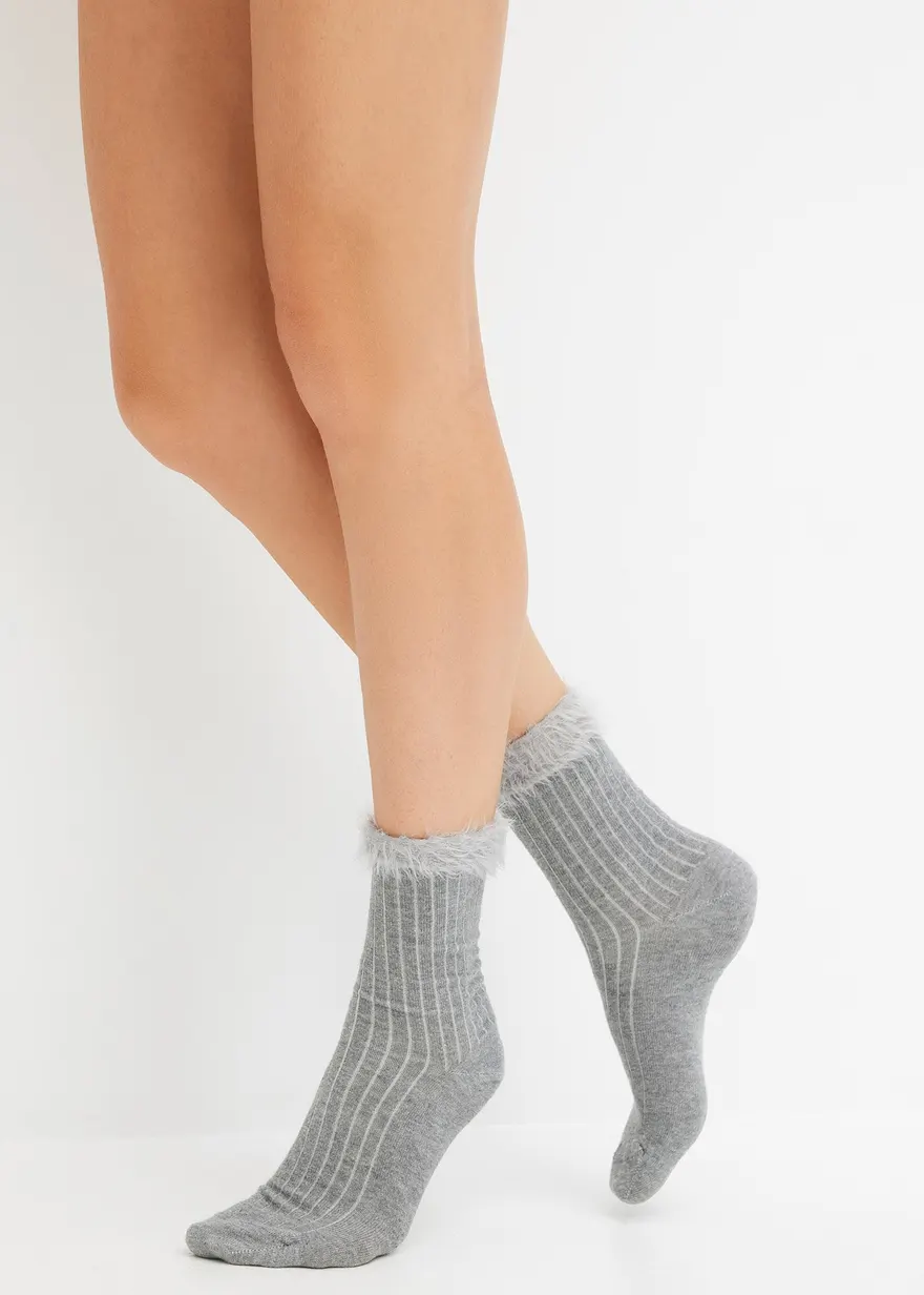 Socken mit Rippstruktur und Umschlagbündchen mit Bio-Baumwolle (3er Pack)