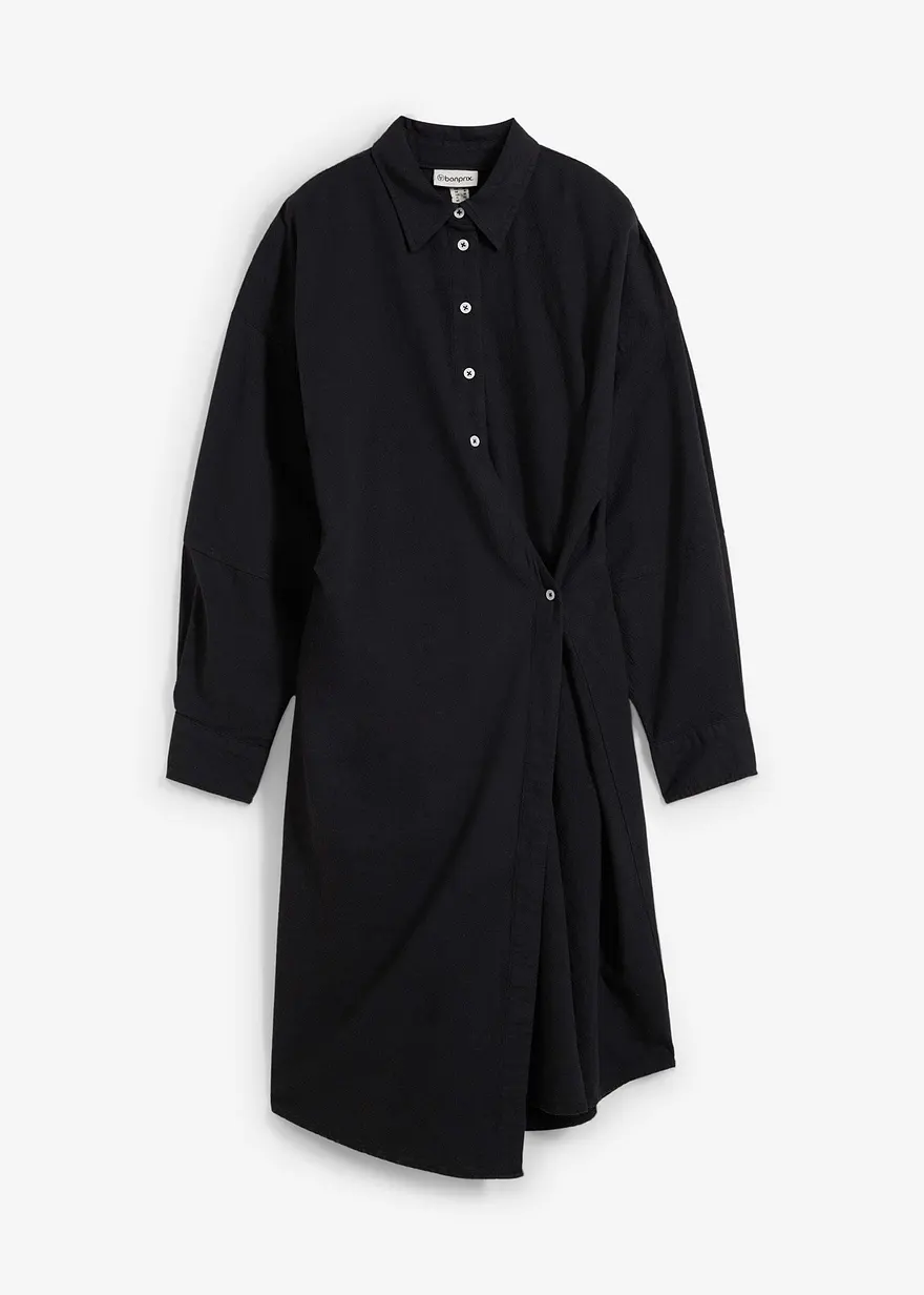 Asymmetrisches Hemdblusenkleid aus Viskose-Mix