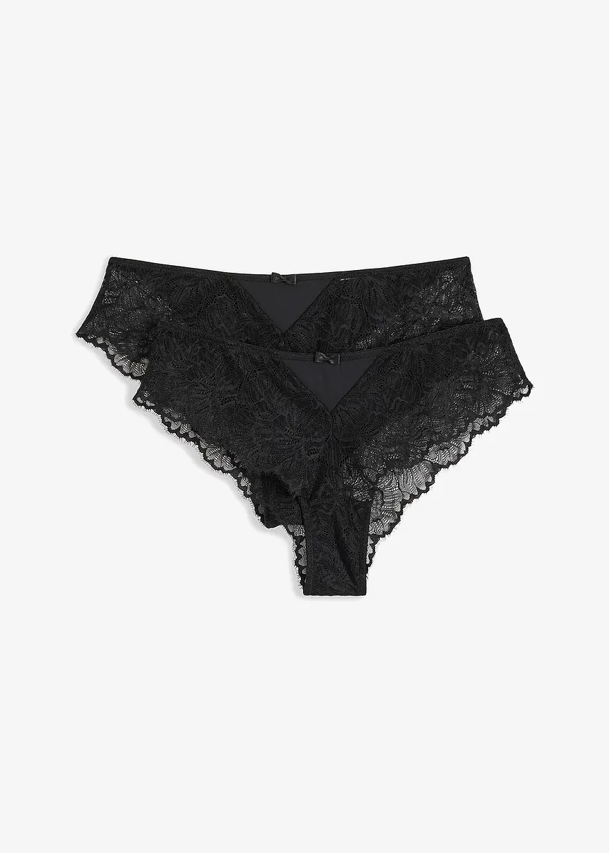 (2er Pack) Brazilslip mit zarter Spitze