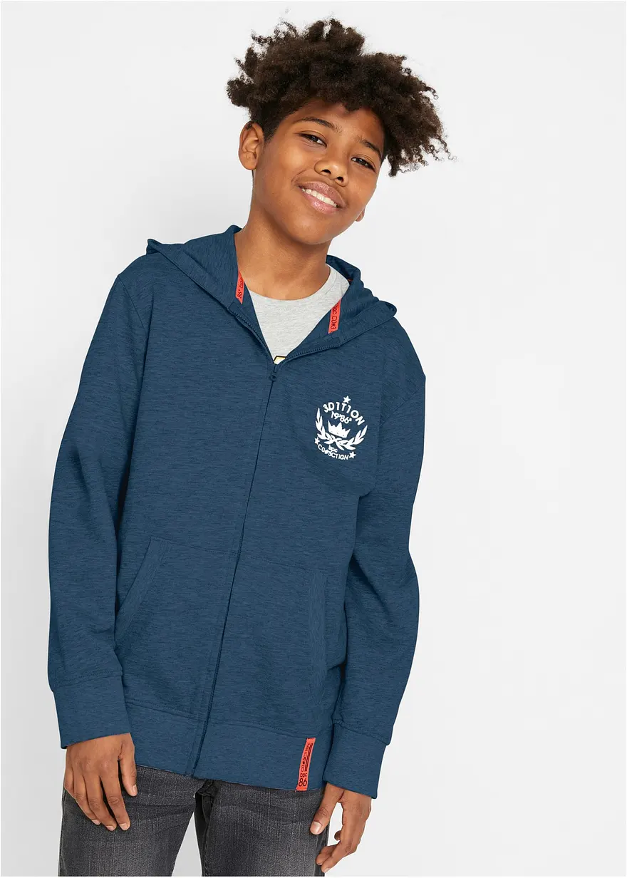 Kapuzen-Sweatjacke aus reiner Baumwolle
