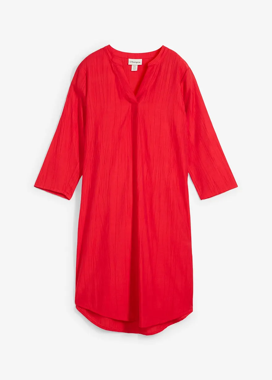 Tunika-Kleid aus fließendem Viskose-Mix mit Struktur Effekt