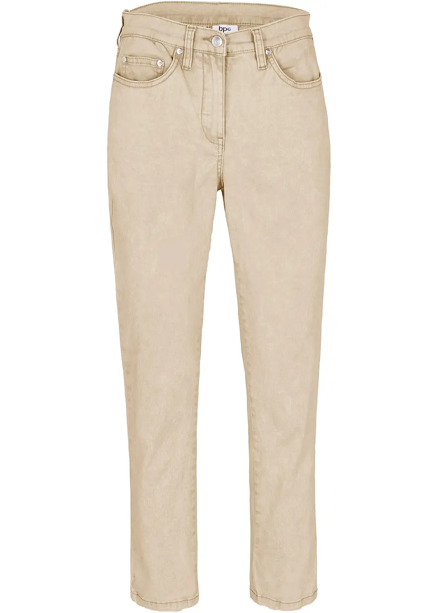 Verkürzte Twill-Hose im Used-Look