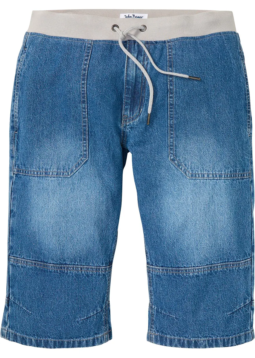 Leichte Long Schlupf-Jeans-Bermuda, Relaxed Fit