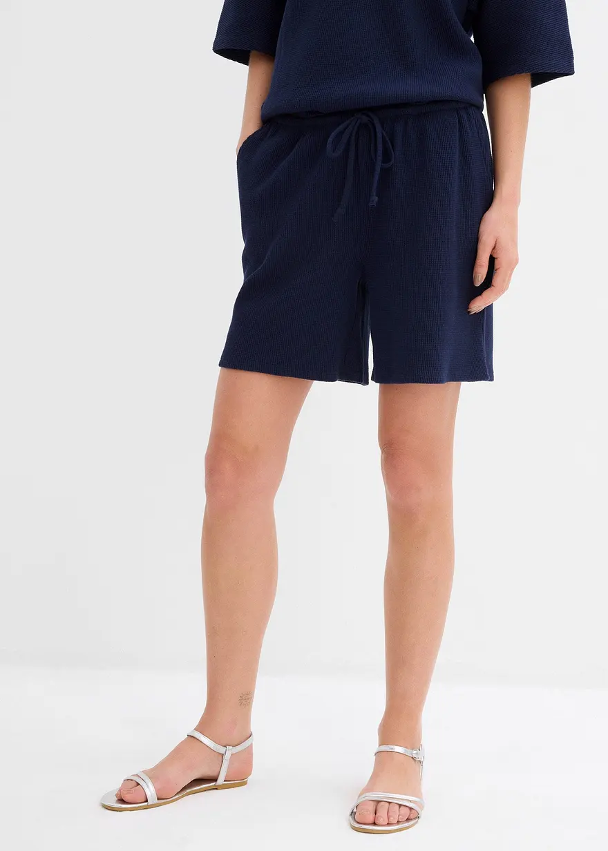 Strukturshorts aus reiner Baumwolle