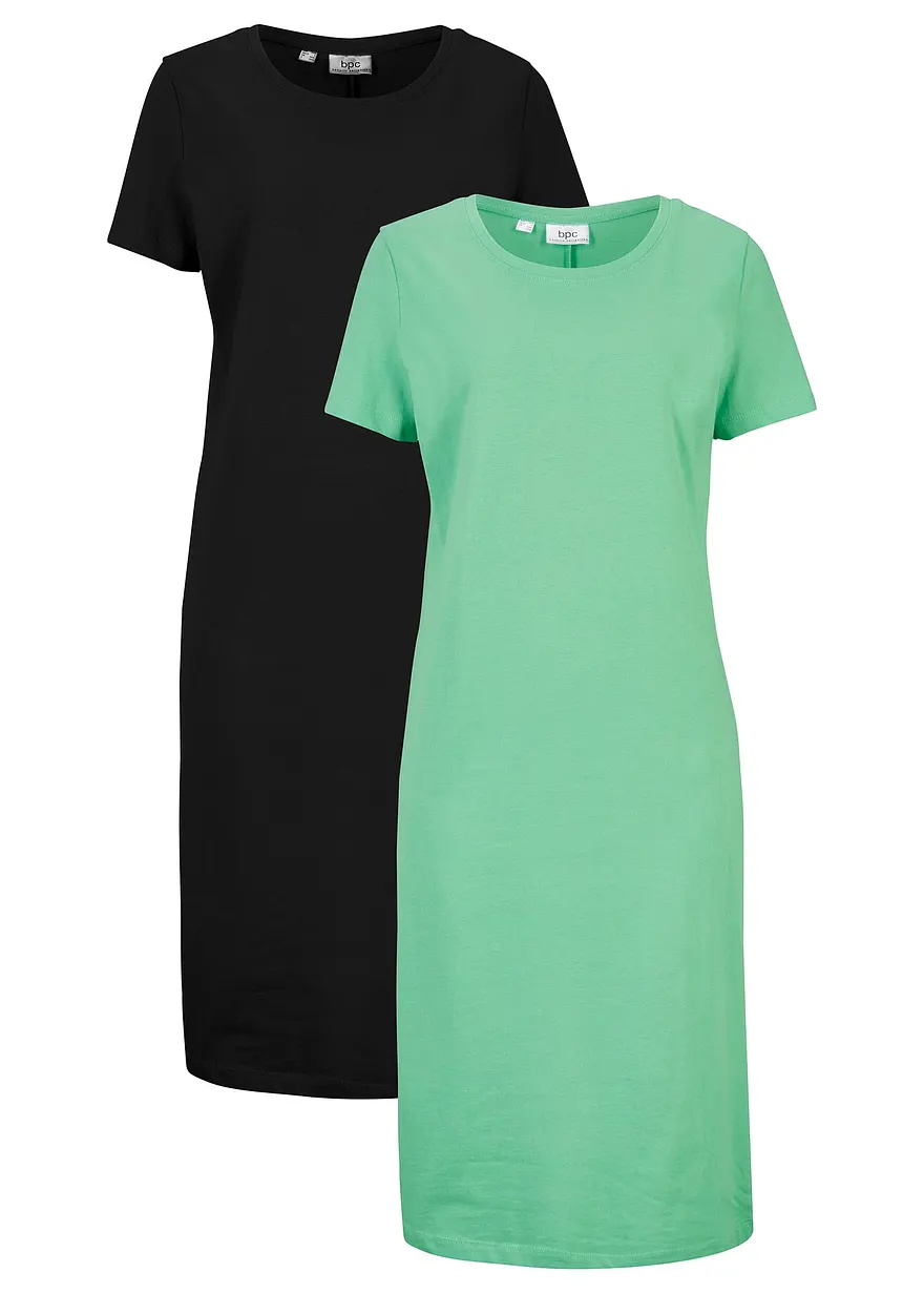 Jerseykleid aus reiner Baumwolle (2er Pack)