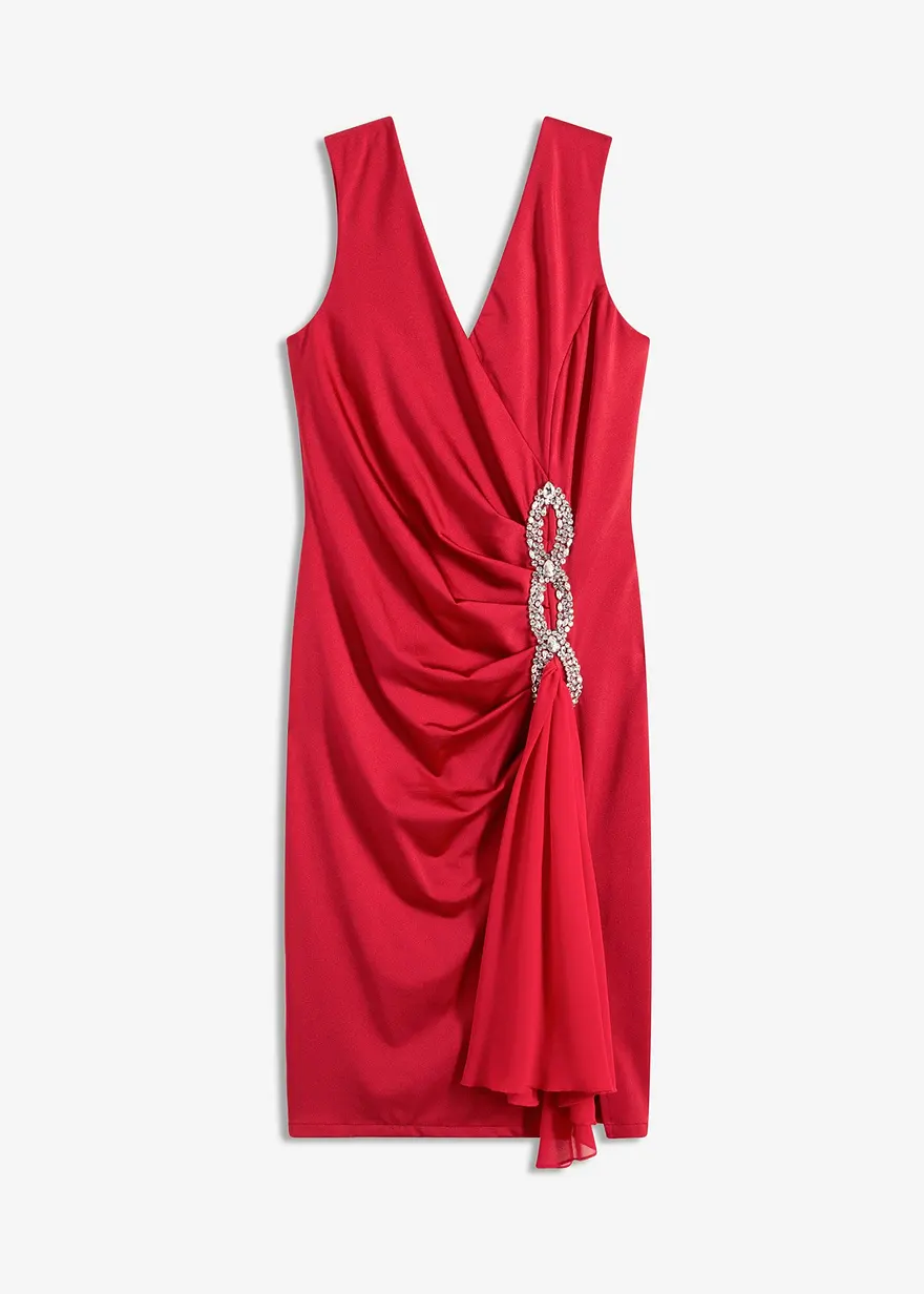Jerseykleid mit Strassstein-Applikation