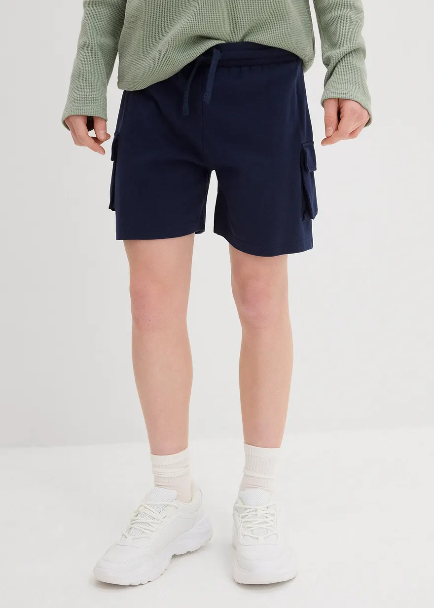 Sweat-Cargoshorts aus Bio-Baumwolle
