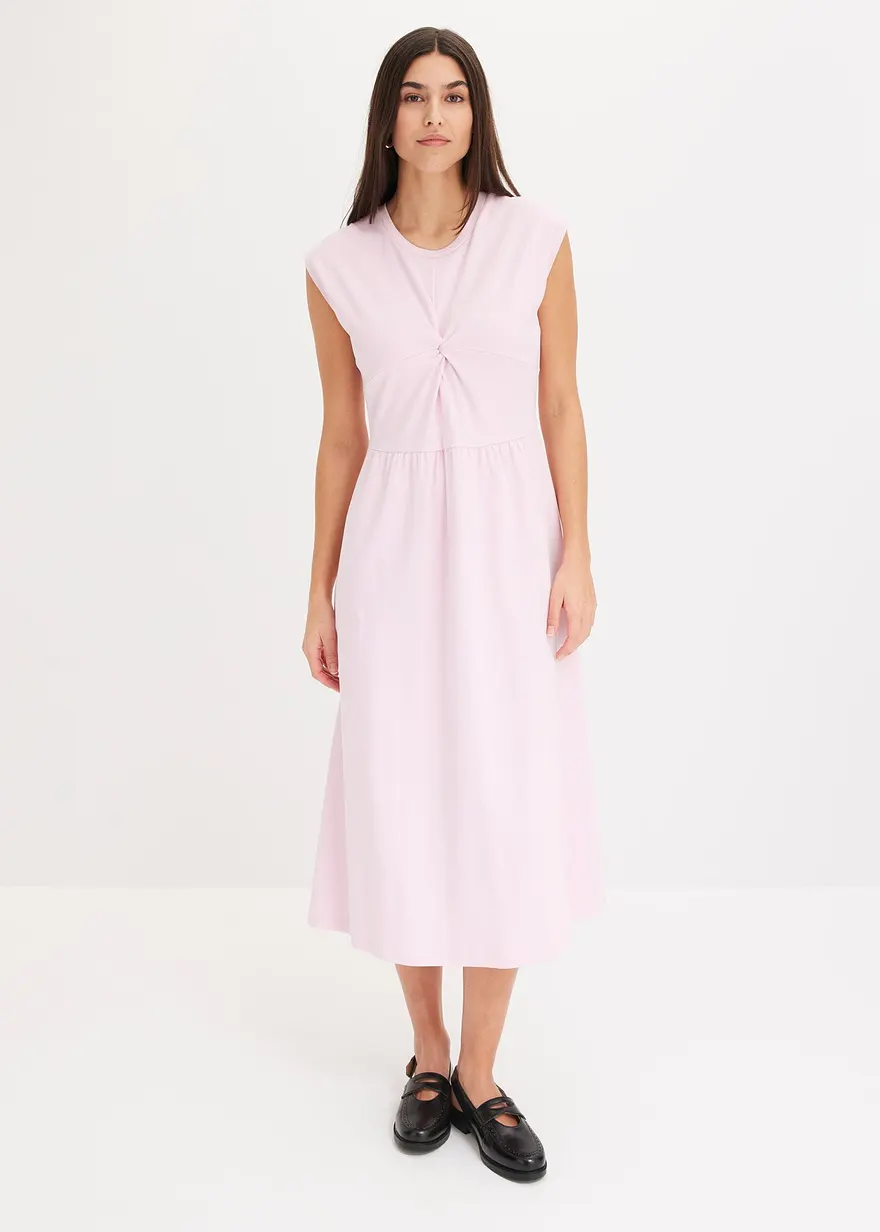 Ausgestelltes Jerseykleid mit Twistdetail