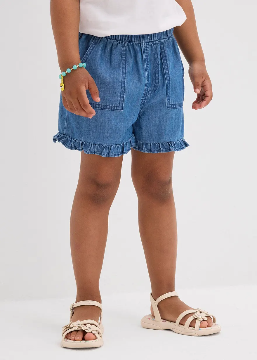 Jeans-Shorts aus fließender Baumwolle
