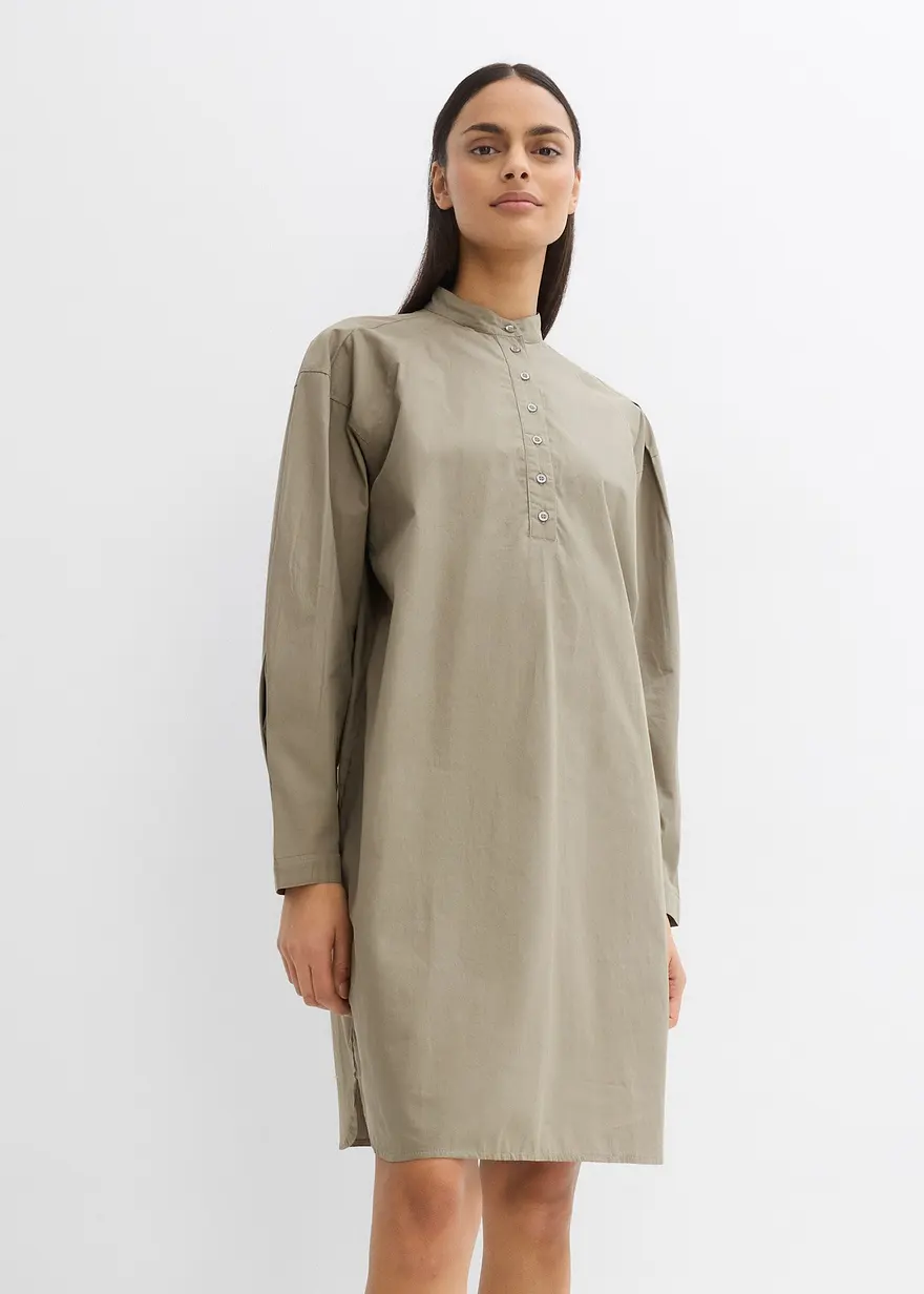 Hemdblusenkleid aus reiner Baumwolle