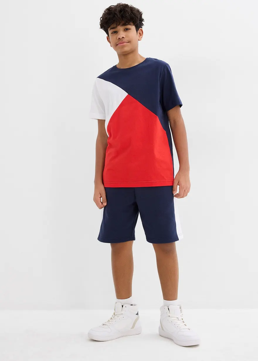 T-Shirt und Sweat-Bermuda (2-tlg.Set) aus reiner Bio-Baumwolle