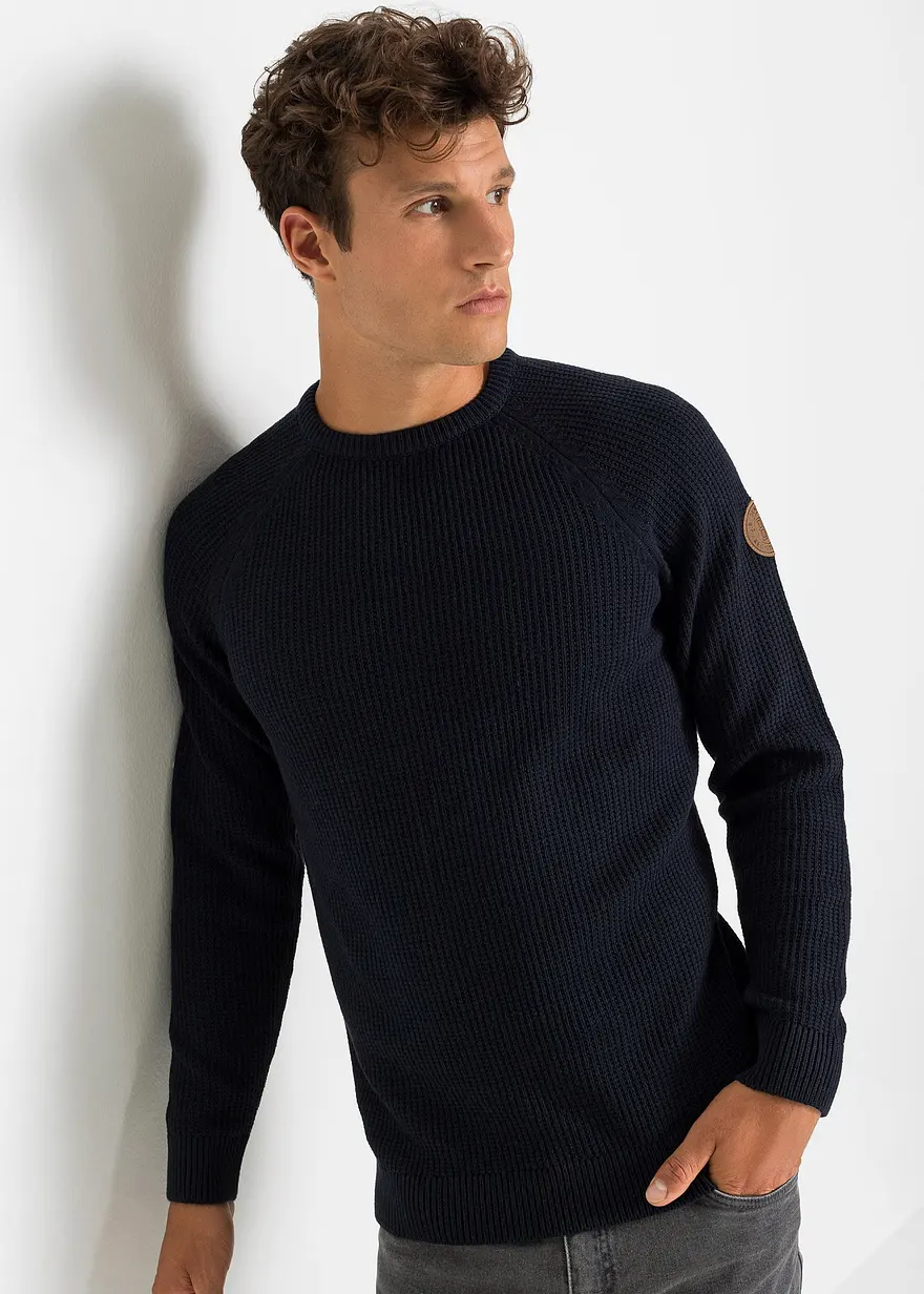 Grobstrick-Pullover mit recycelter Baumwolle