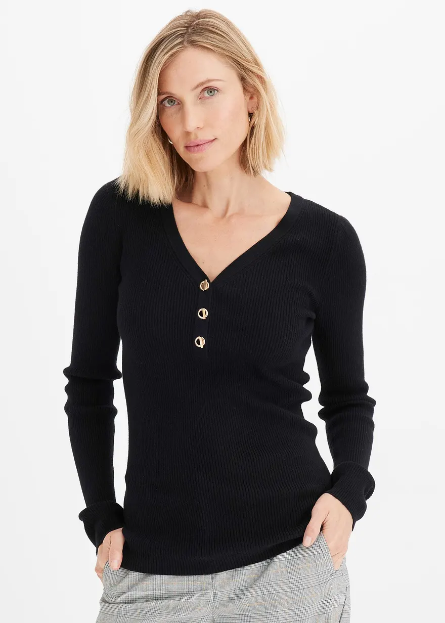 Rippenpullover mit Viskose