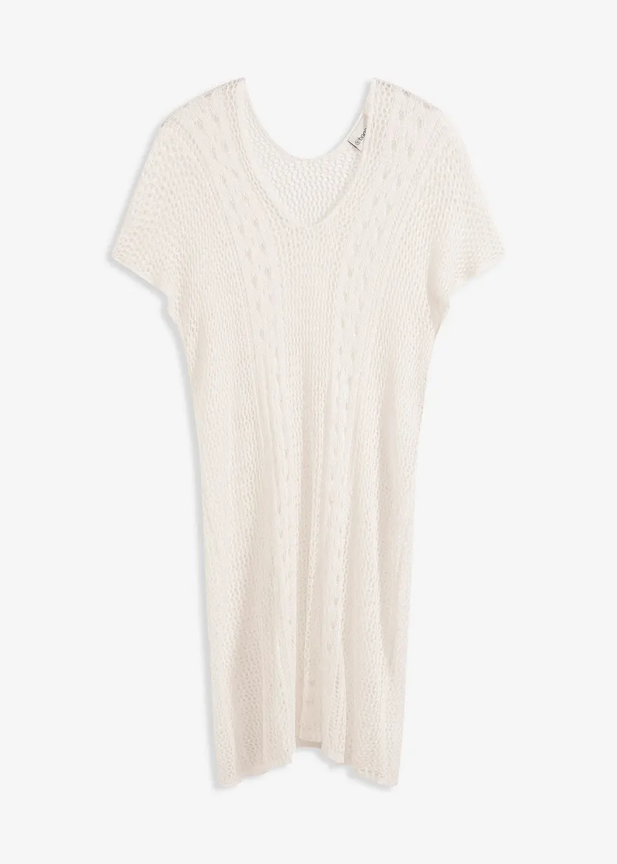 Strandkleid in Häkeloptik aus fließender Viskose