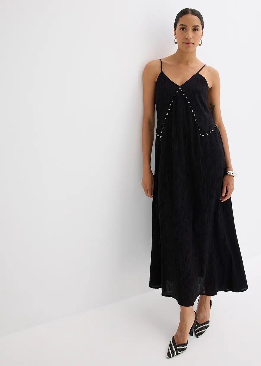 Maxikleid mit Ösen-Verzierung