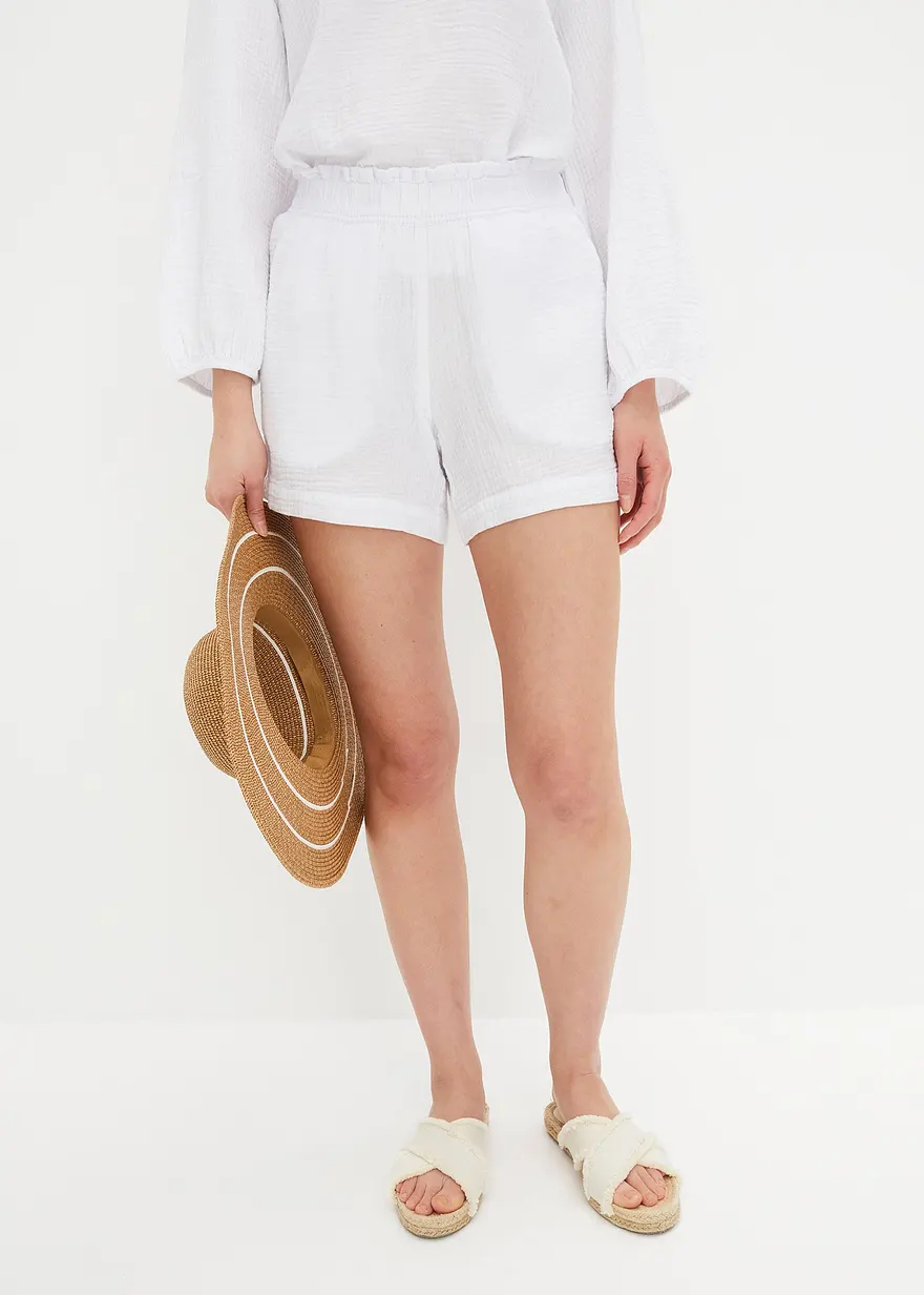 Musselin-Shorts aus reiner Baumwolle