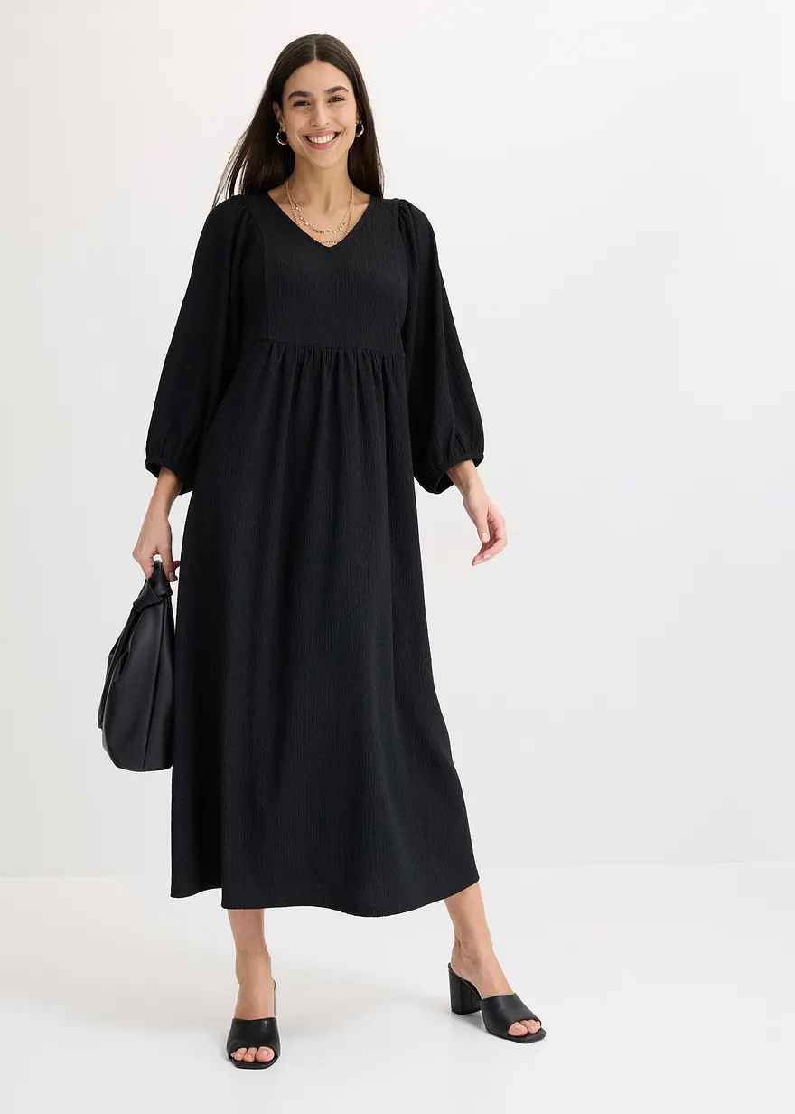 Midikleid aus strukturiertem Jersey
