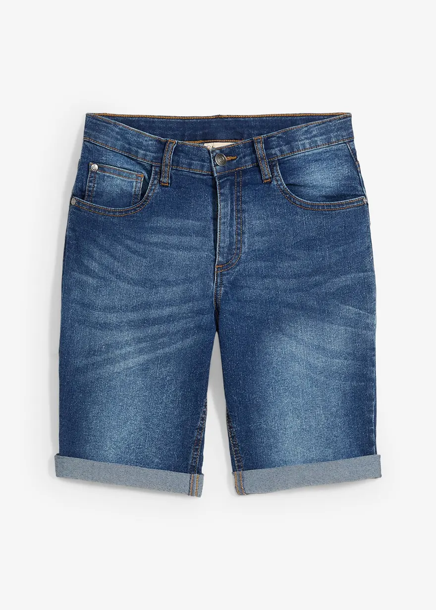 Stretch-Jeans-Bermuda, Slim Fit