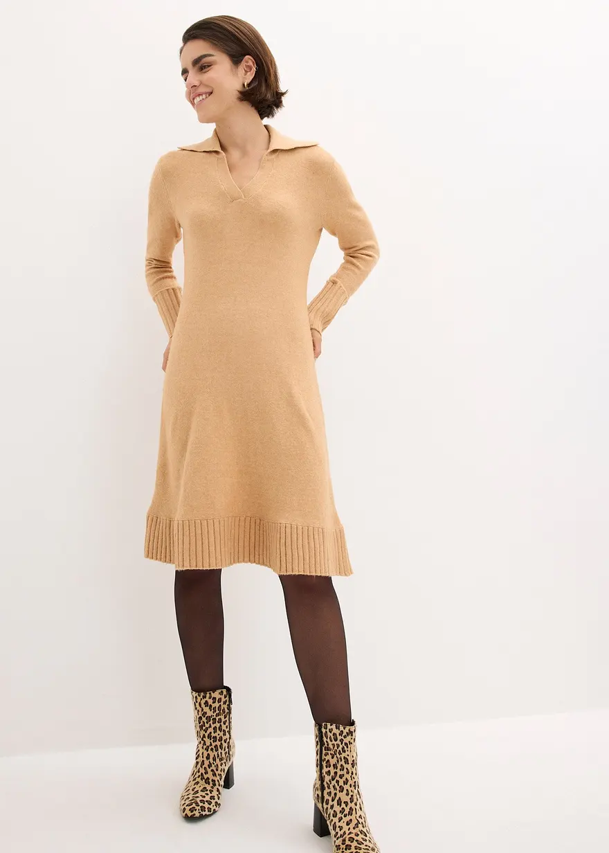 Strickkleid mit Polokragen