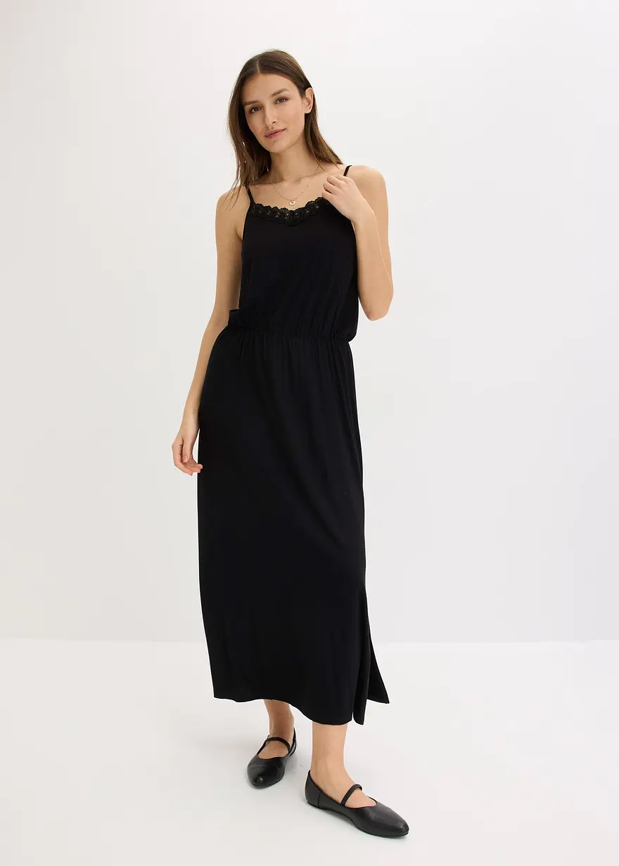 Jerseykleid mit Spitze