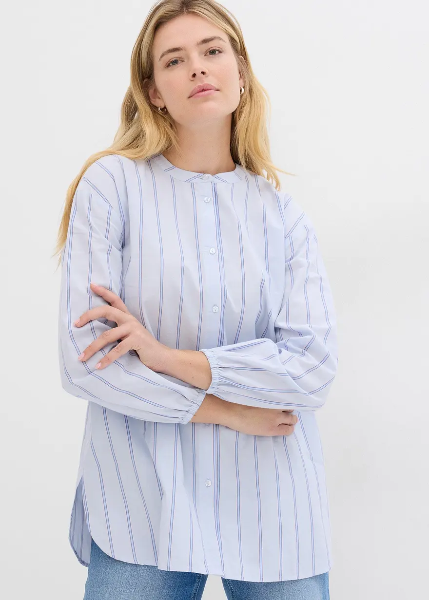 Longbluse aus Baumwollpopeline