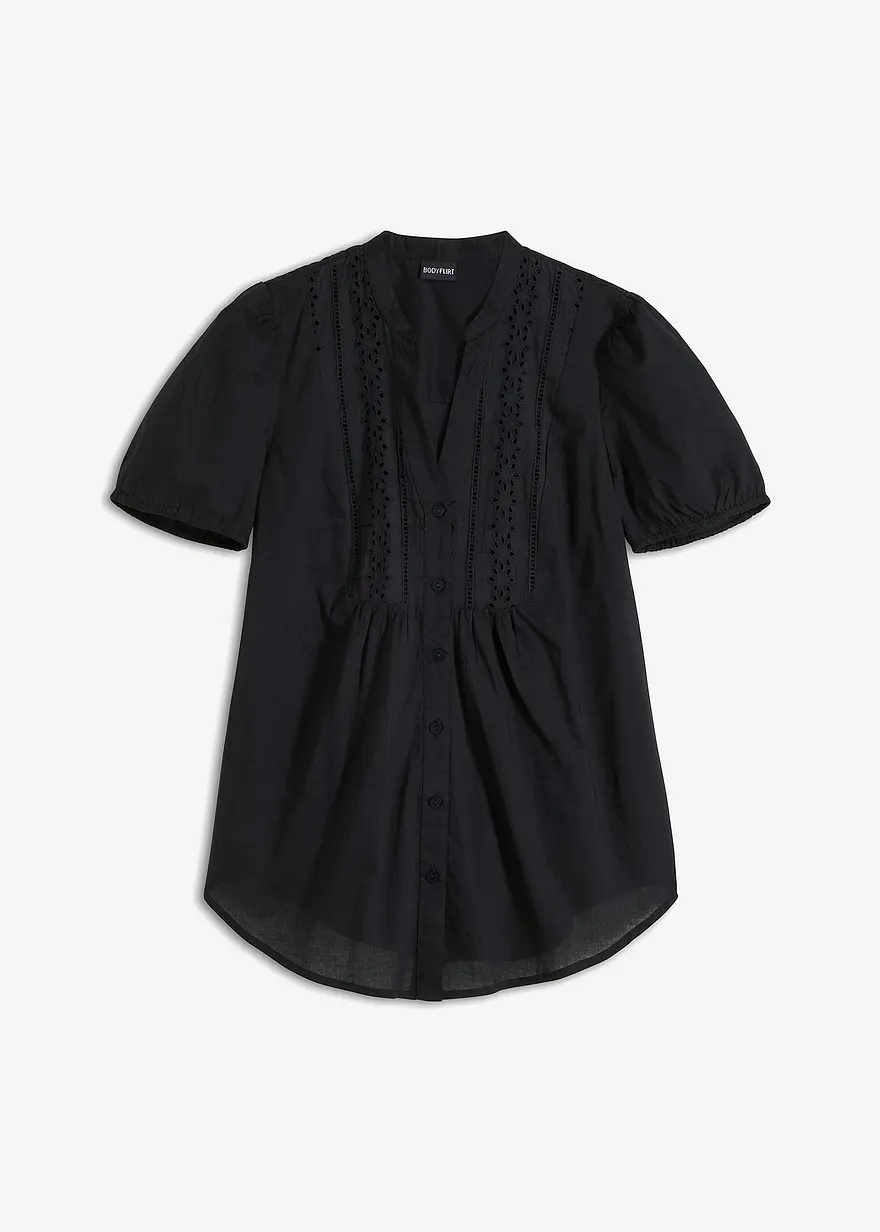 Bluse mit Lochstickerei