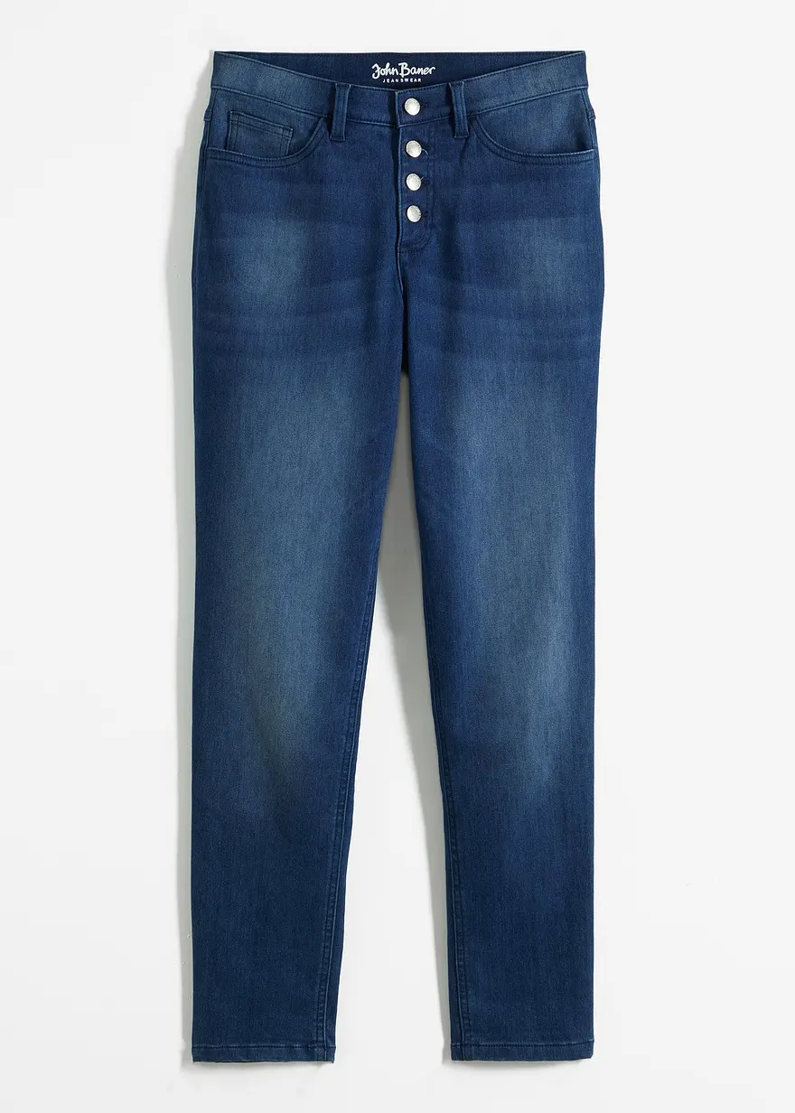 Boyfriend Mid Waist, Thermojeans mit kuscheliger Innenseite