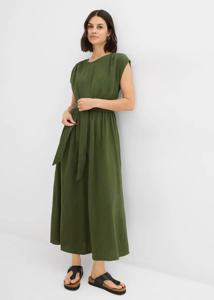 Midikleid aus reiner Baumwolle